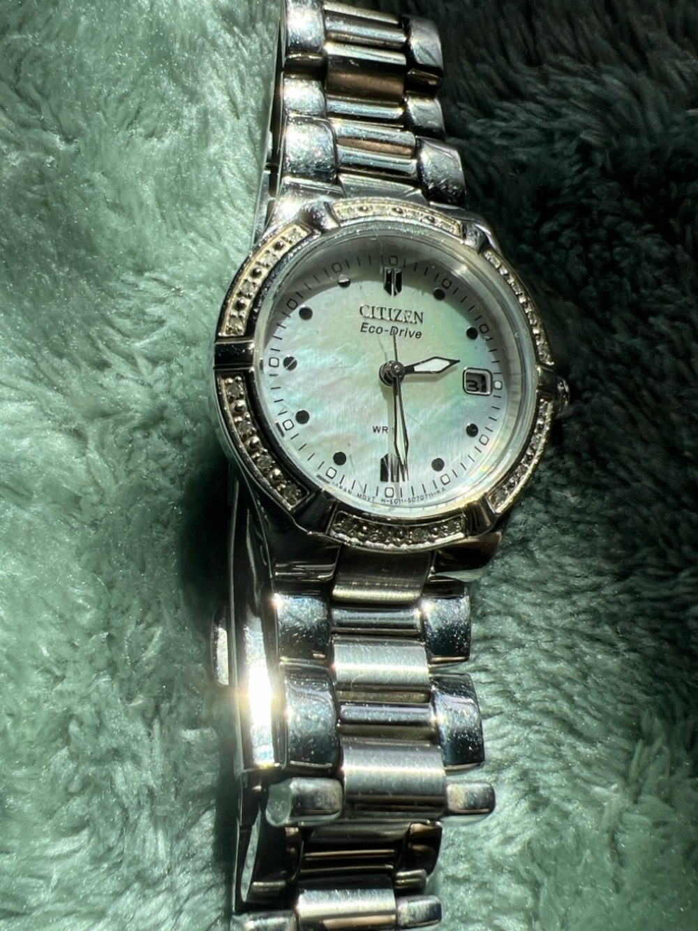 Citizen Eco-drive Watch with Mother-of-Pearl face in silver - Picture 3 of 3